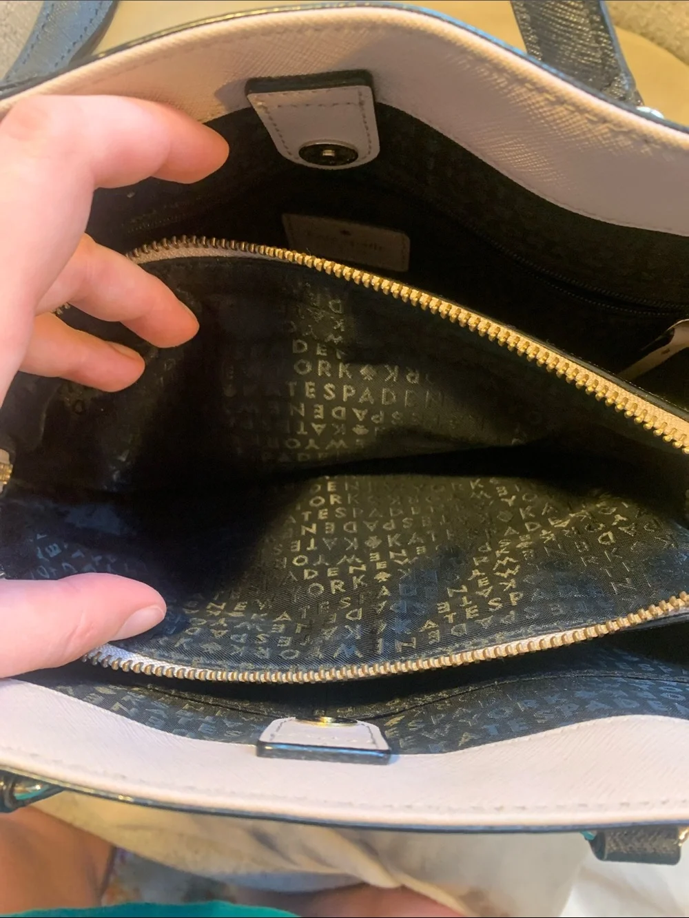 kate spade two-tone bag - black & taupe